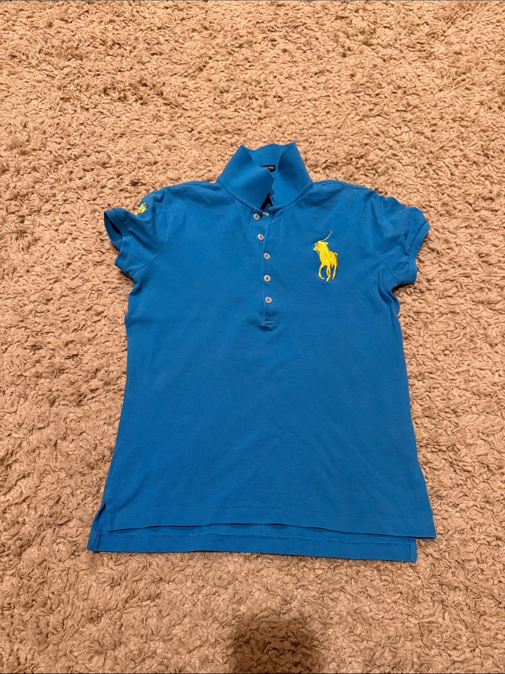 Ralph Lauren Big Pony The Skinny Polo Bright Aqua Shirt Lime Green "#1"